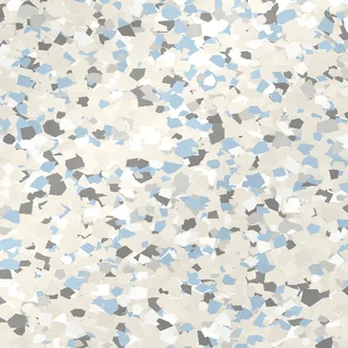 Avalanche FB-722 flake swatch: mostly white with cool gray and icy glacier-blue chips