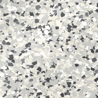 Anvil FB-726 flake swatch: soft whites and pale grays with a scattering of darker gray chips